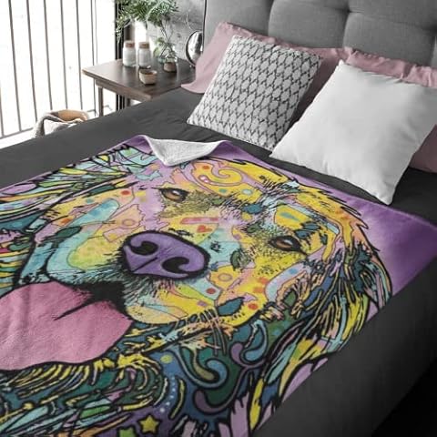 Dean Russo Golden Retriever Fleece Throw Blanket Cover