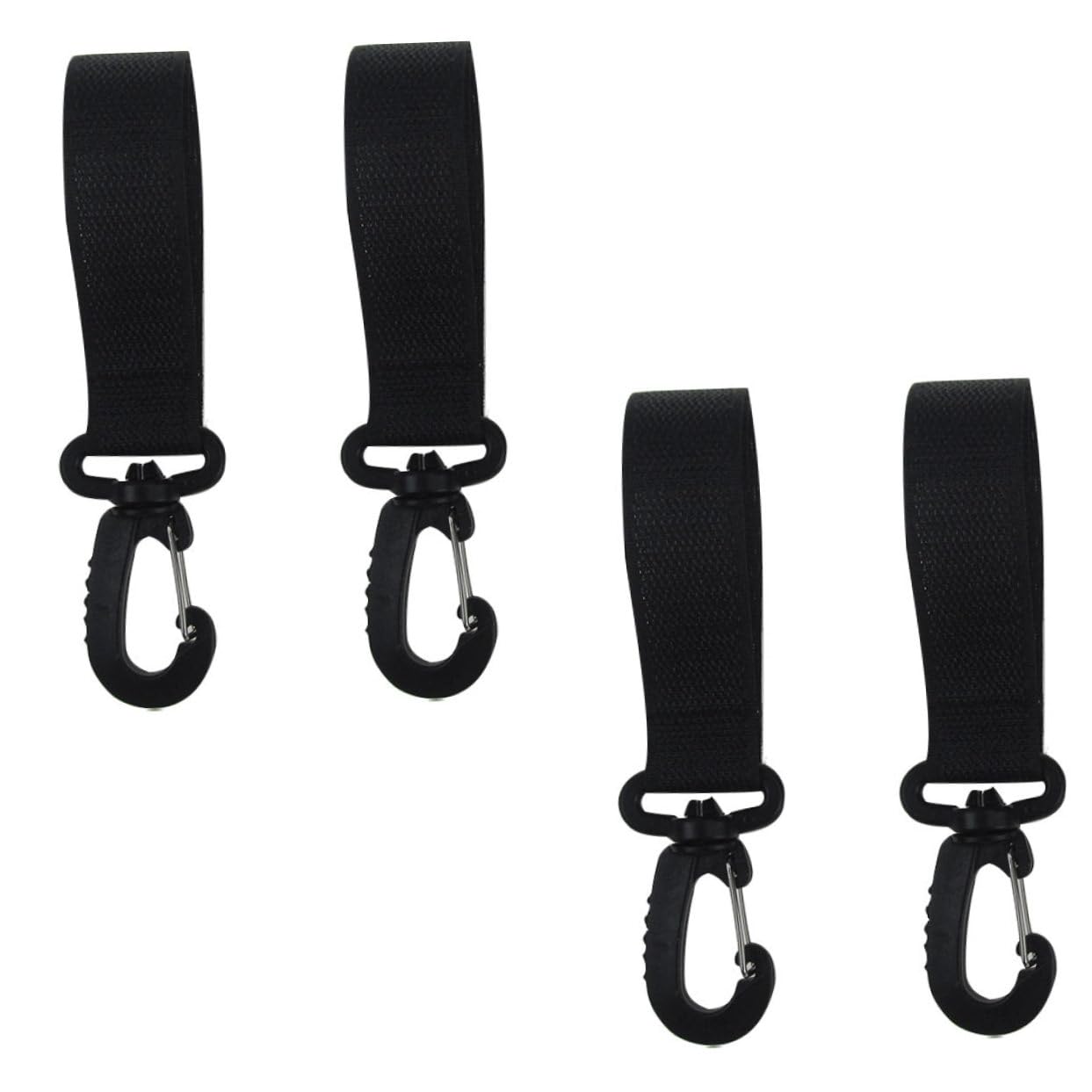 Abaodam 4Pairs Multi Function Black Stroller Hooks Rotation Hanger for Diaper Bags Versatile Clips for Strollers Carts and Bikes Practical and Safe Accessories