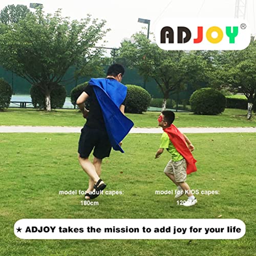 Adjoy Superhero Capes And Masks For Adults Teenagers - 5 Sets For Men & Women - Dress Up Superhero Party Costumes For Team Building (Red) #TOP3