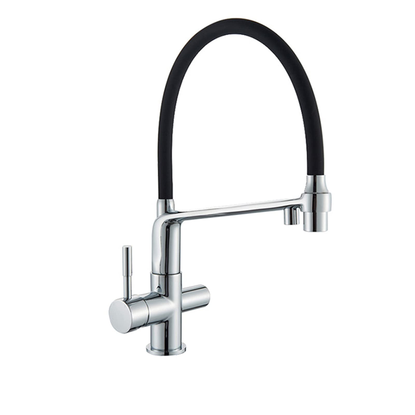 Robinet de cuisine extractible or brossé mitigeur rotatif pour eau pure