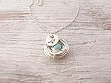 Mother's Necklace, One Child, Bird's Nest, Jewelry, Silver Bird Nest, Wire Wrapped, Robin Egg...