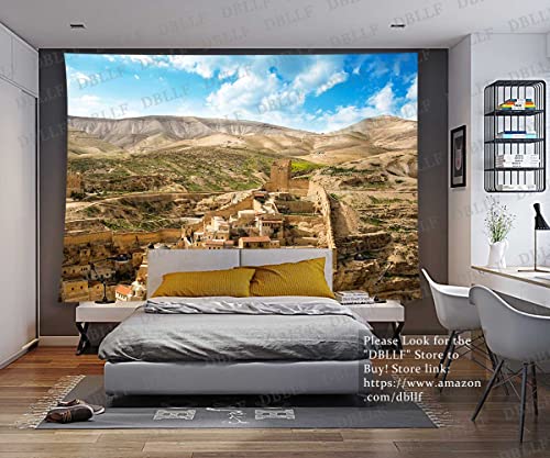 Dbllf Israel Cityscape Tapestry, View Of Jerusalem Old City Western Wall Tapestries Ancient Buildings Tapestry Hills Tapestry Wall Hanging, 80"X 60" Large Flannel Art Tapestry Gtyydb343 #TOP3