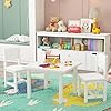 Timy Toddler Wooden Chair Pair, Kids Furniture for Eating, Reading, Playing 2 Pack (White) #1