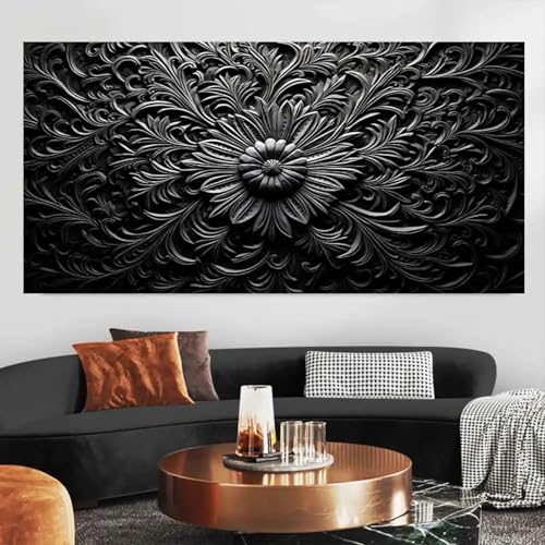 Impressions art mural abstrait noir et blanc pour chambre