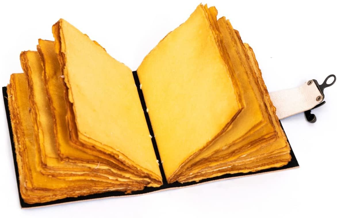 Orbit Art Gallery Vintage Leather Journal Sun Moon Design-Lock Closure, 200 Pages Antique Deckle Edge Paper Journal, Sketchbook & Writing Journal 7x5 Inch