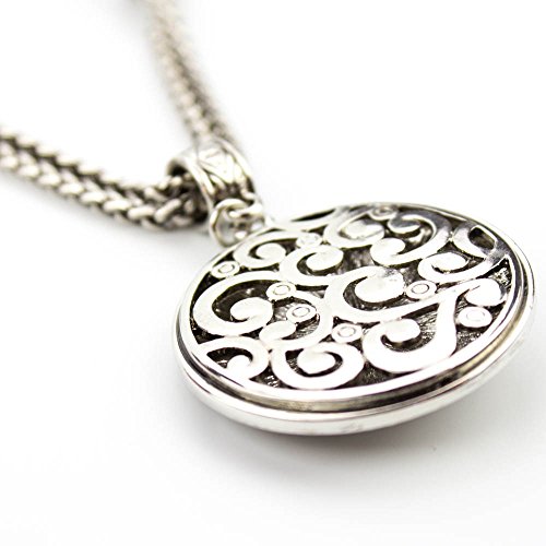 Looklove Womens Jewelry Silver Reversible Pendant Necklace 20" Long With A 3" Extender #TOP2