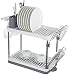 Surpahs 2-Tier Compact Dish Drying Rack (Gray)