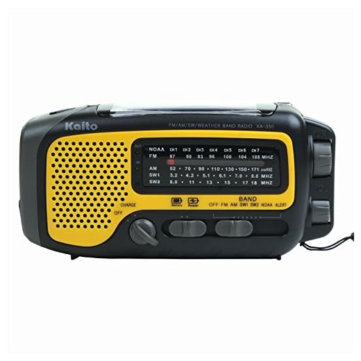 Kaito ka350 Voyager Trek/manivelle solaire AM/FM/SW Noaa Weather Radio avec 5 x LED lampe torche