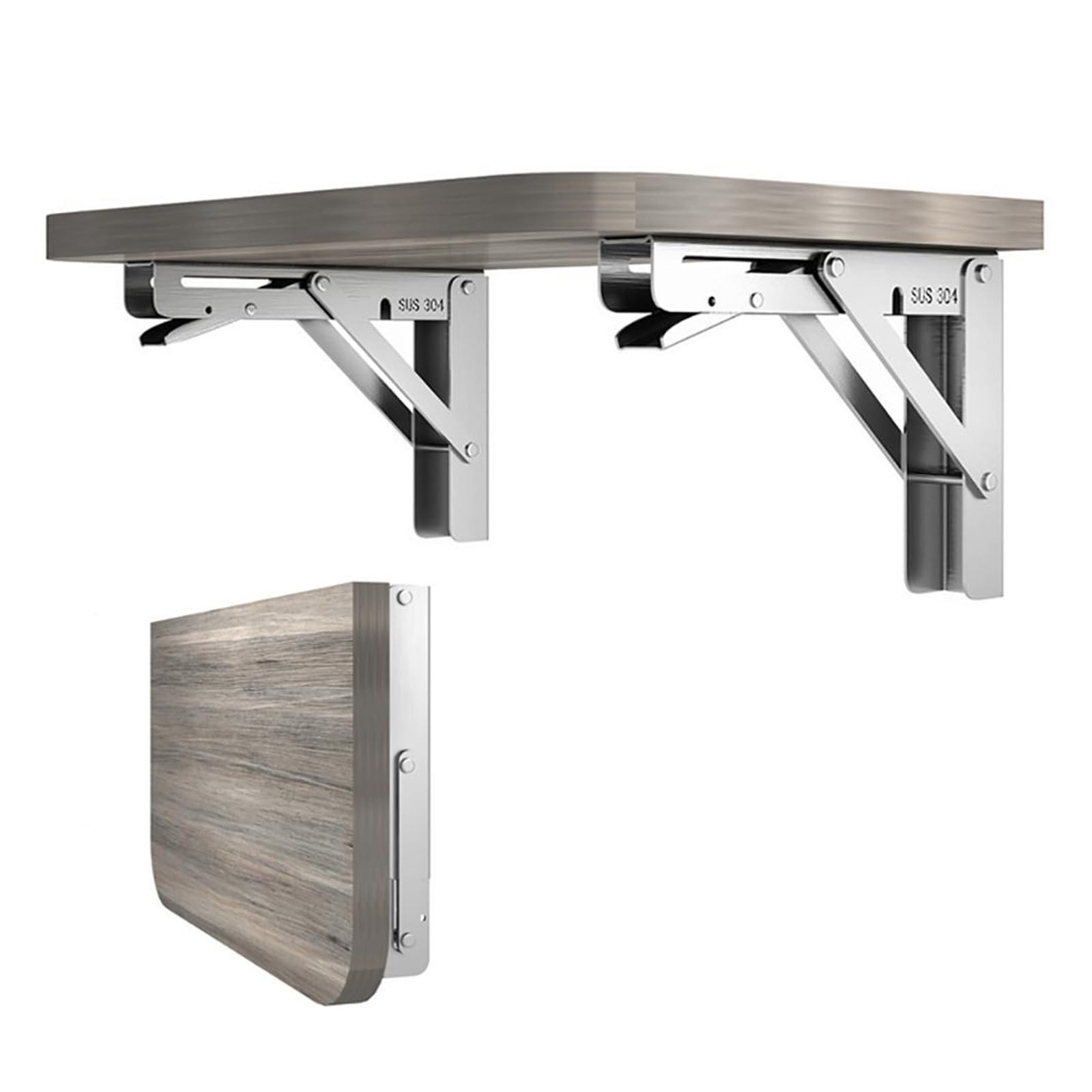 staffa pieghevole per mensola, Staffa for mensola da tavolo banco regolabile con supporto(Stainless Steel 8)