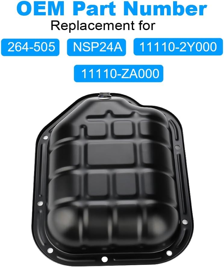 Engine Oil Pan with Gasket Compatible with Nissan Altima 2002-2006 Maxima 2000-2008 Murano 2003-2007 Quest 2004-2009/ Infiniti I30 I35 2002-2004 Replacement for 264-505