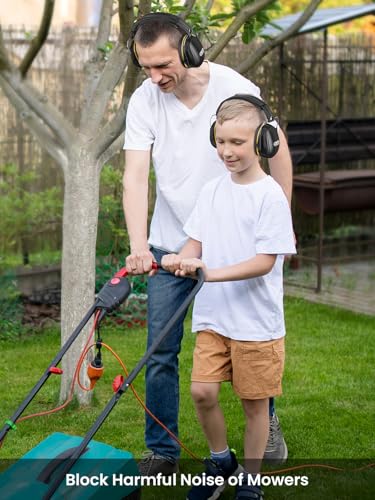 Dr.meter Noise Cancelling Headphones for Adults Kids, 31dB Hearing Ear Protection Earmuffs Kid Autism Sensory, Adjustable Noise Reduction Safety Ear Muffs for Lawn Mowing, Yard Work, Gun Range