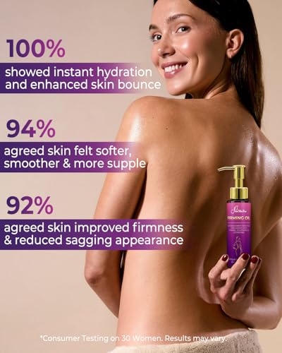 Body Firming Oil, 3.4 FL OZ Body Oil After Shower – With 790,000ppm Tightening Oil(Grape Seed Jojoba Sweet Almond) &10,000ppm Hyaluronic Acid – Fast-Absorbing For Hydrating Full Body, Lavender — view 3