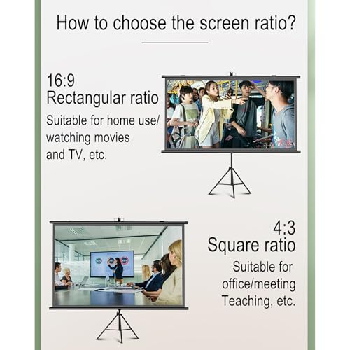 Pantalla portátil para proyector con trípode 72in 16:9 miniatura 6