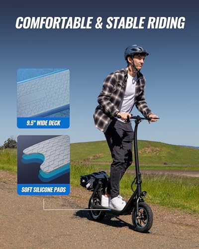 URBANMAX X2 Electric Scooter for Adults with Basket, 12" Adult Electric Scooters for Teens with Max 20 Miles & 18.6MPH Power by 550W, Foldable Electric Scooter for Commuting-Black