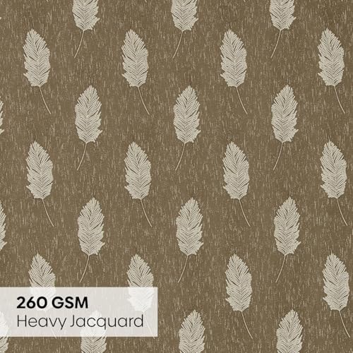 Image of haus & kinder Jacquard Window Curtains 5 Feet Long Pack of 2 Window Curtains, 5 Feet Curtains for Window (Feather Fern, Moss 130x152 CM)
