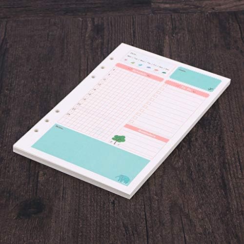 Toyvian A5 Planner Refillable Filler Paper, Binder Planner Refills Paper, 6 Hole Inserts 45 Sheets for Scrapbooks Journals Daily Planners