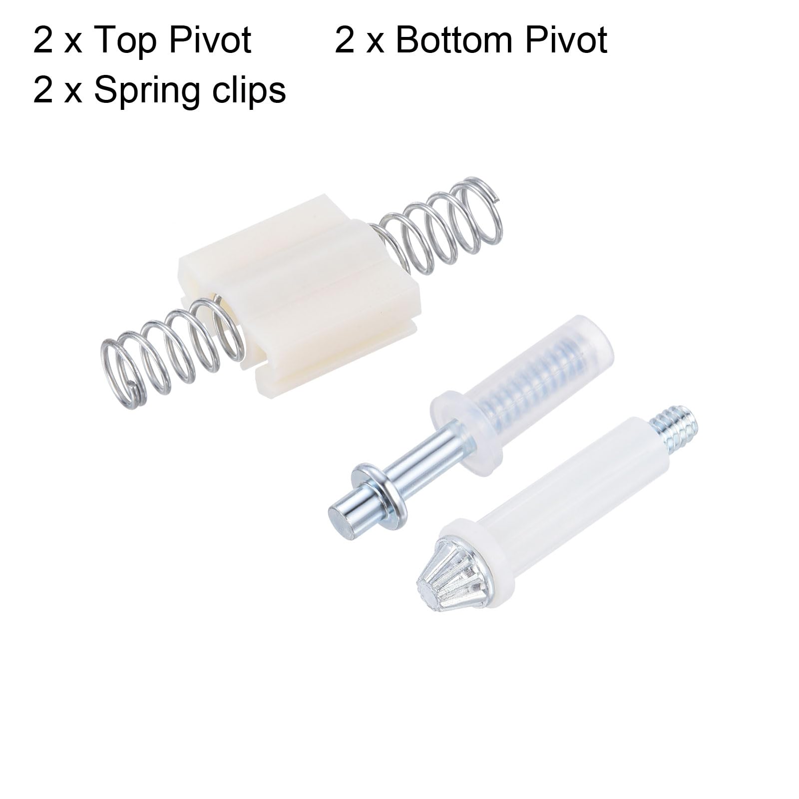 uxcell Bifold Door Hardware Repair Kit, Suitable for 7/8 in Wide bi-fold Door Track 2 Top Pivot 2 Bottom Pivot 2 Spring Clips - Image 3