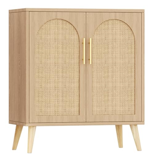 Rattan Buffet Cabinet with Storage and Adjustable Shelf