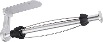 Wall Mount Paper Towel Holder with Damping Function,Easy Tear Ratcheting Paper Towel Holder,Self-Adhesive or Drilled for Kitchen Bathroom,Stainless SteelSilver