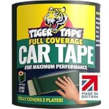 Tiger Tape® UK Made. Heavy Duty Max Hold Number Plate Roll | Fully Covers 2 x UK License Plate. Extra Strength Automotive Grade Adhesive. Ultimate High Performance Grip | Fits all UK Vehicles