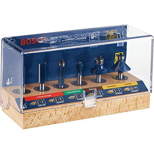 Bosch RBS006 - Set Di 6 Punte Per Fresa Multiuso Con Codolo Da 1/4", Con Punta In Carburo, Assortite, Con Custodia Inclusa, Per Applicazioni In Dritto, Rifilatura, Bordi Decorativi, Falegnameria A - 9