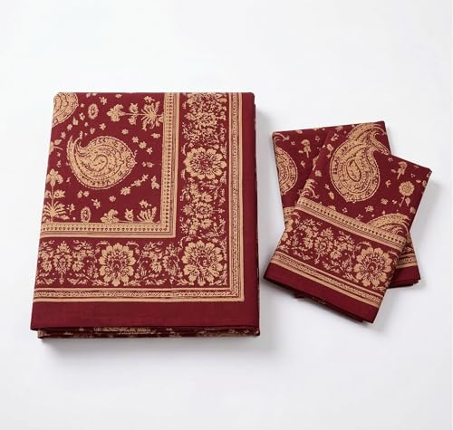 Image of BSB HOME Premium Cotton Double Bedsheet with 2 Pillow Covers, 240 TC Soft Breathable, Skin Friendly & Hypoallergenic, Jaipuri Printed (90 x 100 Inches) (Kalki Print - Deep Maroon)