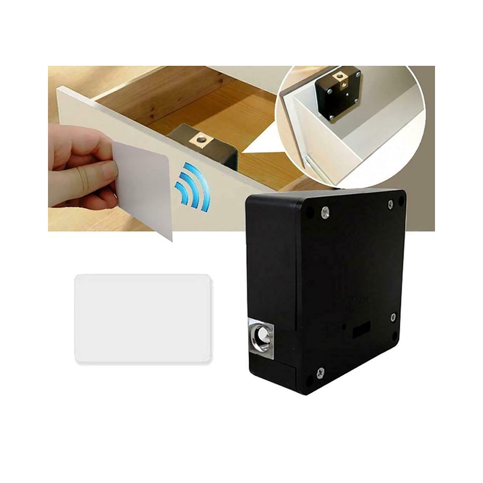 Keyless Hidden RFID Lock Kit - Electronic Lock for Home, Office, Wooden Cabinet, Drawer, Locker, Wardrobe