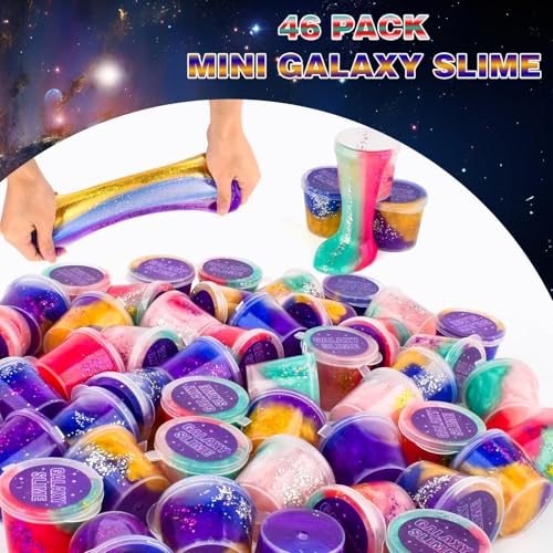 Slime Party Favors for Kids,46 Pack Galaxy Slime Kit, Non Sticky,Wet,Soft Sludge Toy Mini Slime Bulk for Boys Girl, Stress Relief,Goodie Bags,Easter Stocking Stuffers - Image 5