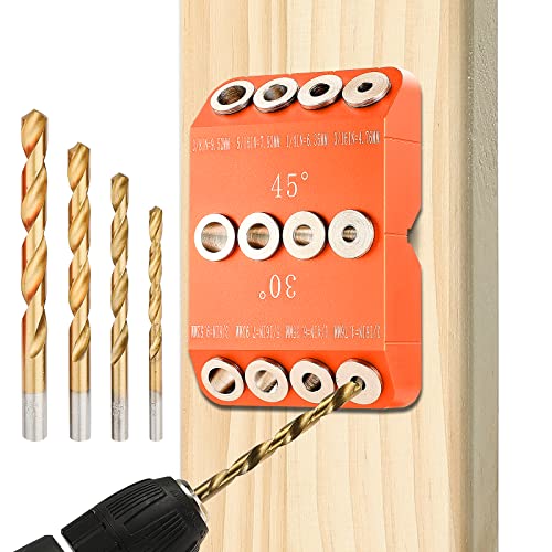 Buy Aiment Angle Drill Hole Guide Jig 30 45 90 Degree with 4 Sizes