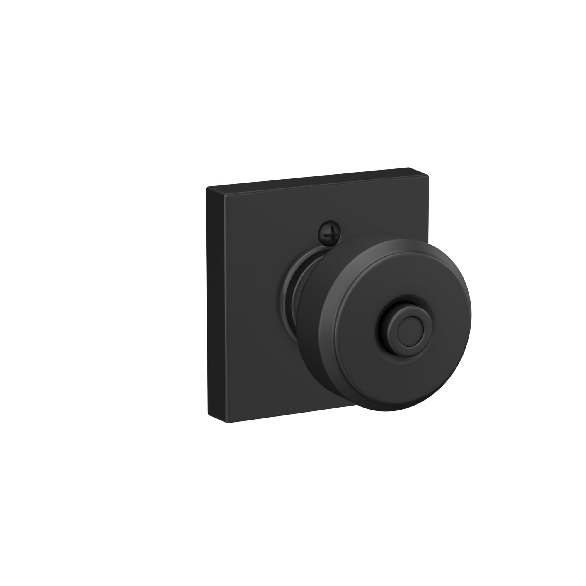 SCHLAGE F40 BWE 622 COL Bowery Knob with Collins Trim Bed & Bath Privacy Door Lock, Matte Black - Image 4