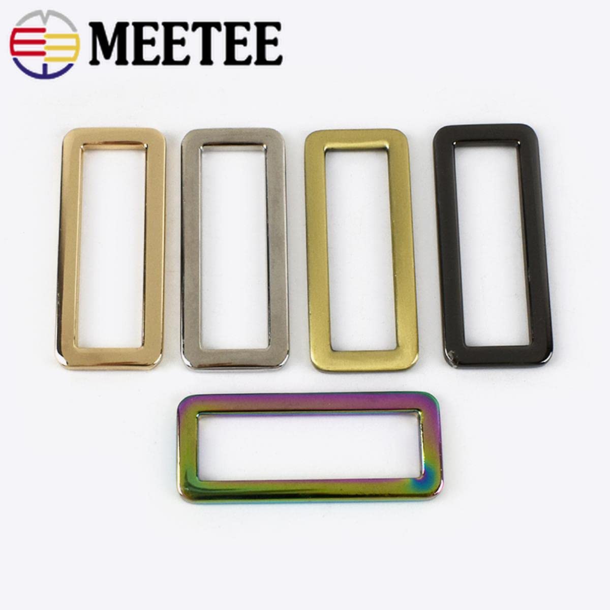 5/10/20 fibbie per cinghie in metallo, borsa quadrata, zaino con fibbia per collare per cani, accessori hardware fai da te, 50 mm-20 pezzi, oro rosa