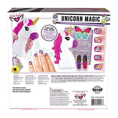 Fashion Angels Unicorn Magic Nail Kit With Nail Polish, and Nail Dryer 12128, Manicure Kit for Girls, Ages 8 and Up kids , Pretty Pedi Spa Gift Set - Thumbnail 2