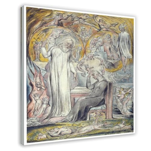 Impression sur toile William Blake WCYB | Décoration murale salon et cadre de bureau 61x61 cm