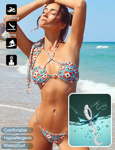 JOERICA 6 Pcs 14G Clicker Belly Button Ring for Women 316L Surgical Steel Butterfly Snake Evil Eye Heart CZ Opal Dangle Belly Button Rings Simple Reverse Navel Rings Body Belly Piercing Jewelry2