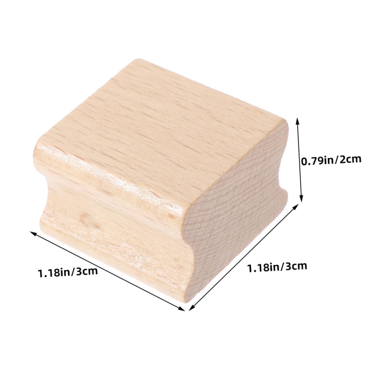 KICHOUSE DIY Stamping Kit 12pc Beechwood Square Grooved Stamp Blocks Blank Wooden Stamps for Artisan Crafting