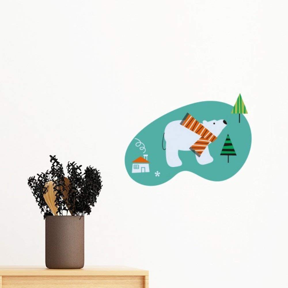 Stickers mural ours et plante cartoon de 35cm pour la chambre