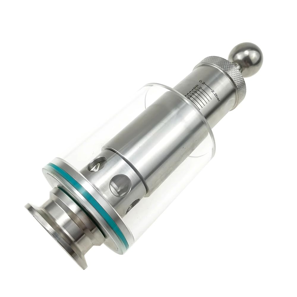 Válvula sanitaria de alivio de presión para tanque de fermentación de cerveza, válvula de acero inoxidable TC de 1.5 pulgadas, válvula de escape para cerveza casera, acabado plateado duradero
