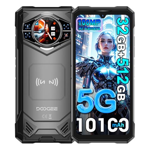 DOOGEE S200 X 5G Cellulari, 32GB + 512GB (2TB), 10100mAh/33W, Rugged 5G Smartphone, 100MP + 20MP (Vision Nocturne) + 20MP Telefono, 6,72 pollici FHD+ 120Hz + 1.32" AMOLED Smartphones Nero