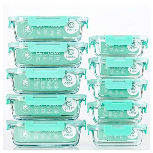 [10-Pack] Glass Food Storage Containers with Lids, Airtight, BPA Free, Meal Prep Containers for Kitchen, Home Use