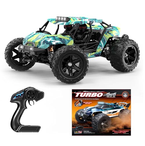 RC Car 1/14 Scale Brushless 4x4 Off-Road Truck, 30-45MPH High Speed RC Monster Truck with LED Lights, 2.4GHz Remote Control, Large Wheel Professional Racing Model for Adults & Teens (【1:14】B002)