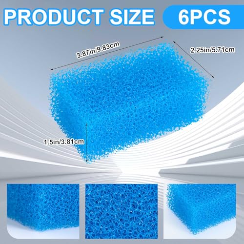 Image of Threlaco 6 Pack Foam Filters Compatible with AquaClear 30 Power Filter, Aquarium Foam Insert, Replacement Sponge Pads for Use in Freshwater & Saltwater Aquarium