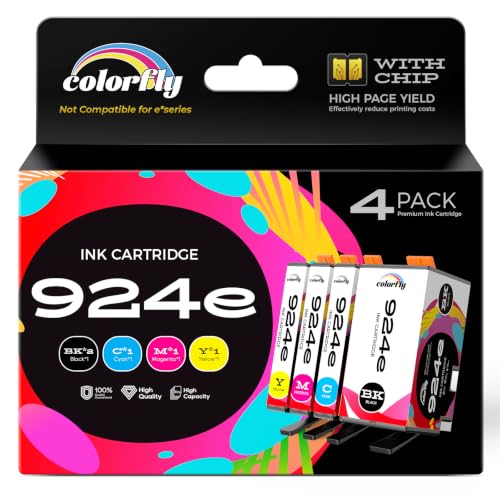 Cartouches HP 924 XL avec puce haute précision colorfly pour Officejet Pro
