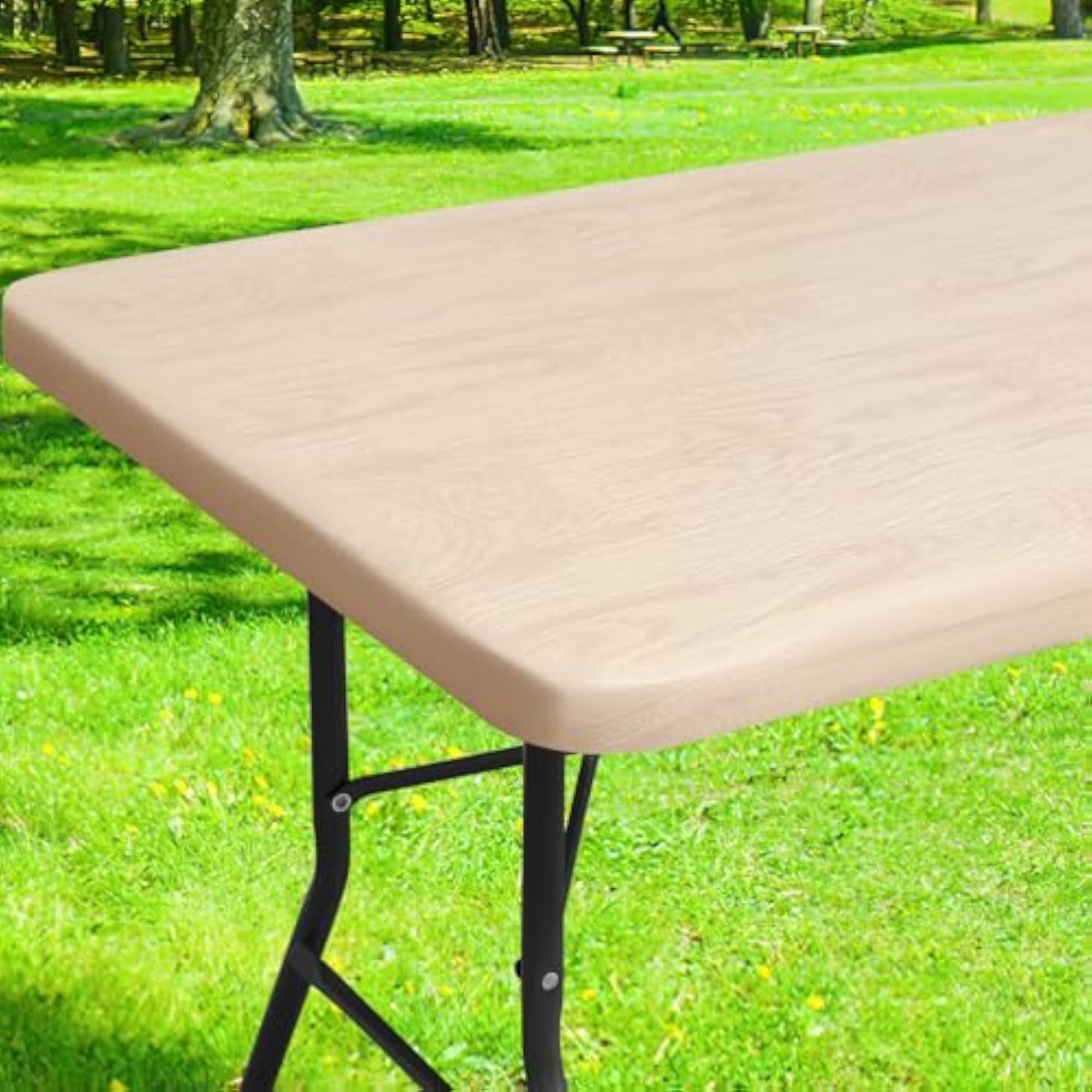Elastic Fitted Vinyl Tablecloth, 30'' x 72''