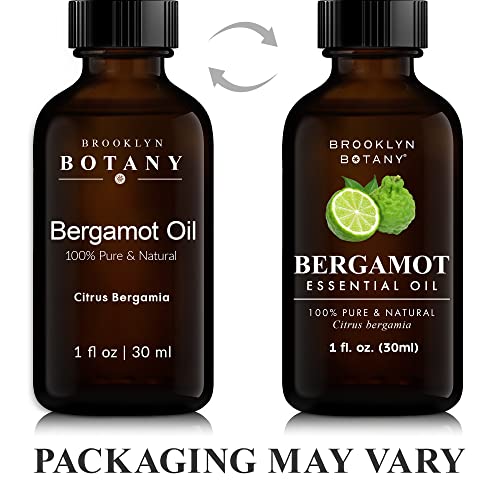 Brooklyn Botany Bergamot Essential Oil – 100% Pure And Natural – Therapeutic Grade Essential Oil With Dropper - Eucalyptus Oil For Aromatherapy And Diffuser - 1 Fl. Oz #TOP3