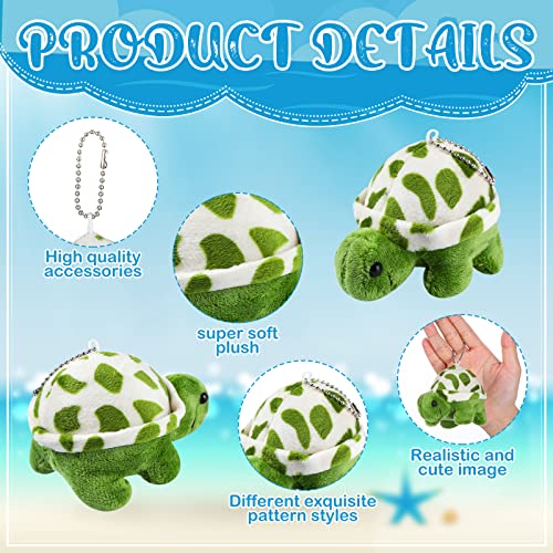 Hydren 24 Pcs Small Turtle Stuffed Toy Soft Sea Animal Plush Toys Adorable Party Decorations For Birthday Beach Ocean Supplies(Fresh Style) #TOP2
