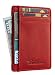 Travelambo Front Pocket Minimalist Leather Slim Wallet RFID Blocking Medium Size(crazy horse red)