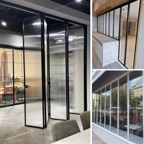 Fenêtre coulissante pliante en aluminium – Barrière de séparation de pièce rétractable pour restauration rapide, porte de concession mobile verrouillable, parfaite pour la maison, le bureau, le garage