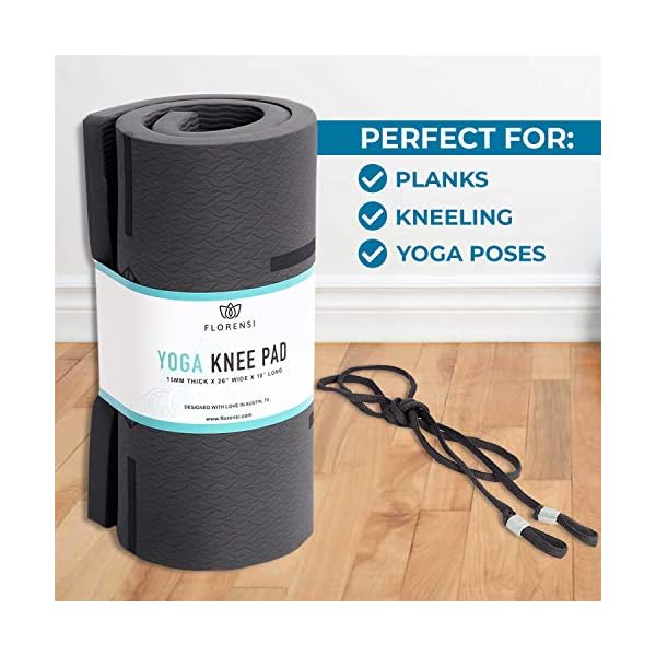 Florensi Yoga Knee Pad and Elbow Cushion- Thick, Ultra Soft Kneeling Pad for Pain-Free Workouts - Foam Pad Support for Knees During Exercise - Garden Kneeler, Yoga Accessory, or Workout Mat