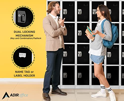 Adiroffice Large School Locker With 6 Doors 6 Hooks Storage Locker For Garage Storage - Office Storage Lockers (6 Door, Black) #TOP1