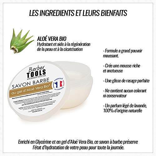 Kit de rasage élégant comprenant blaireau de qualité support et savon 150ml